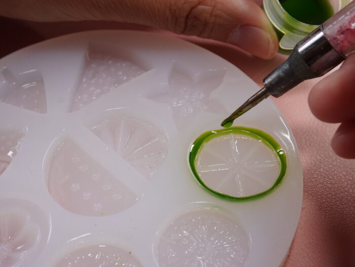 Handmade Resin Lime Slice Earrings: Sterling Silver Hooks - Image 5