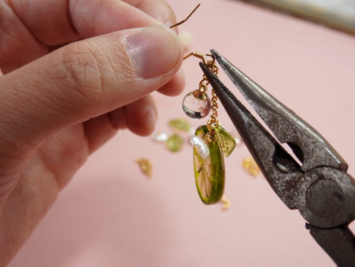 Handmade Resin Lime Slice Earrings: Sterling Silver Hooks - Image 9