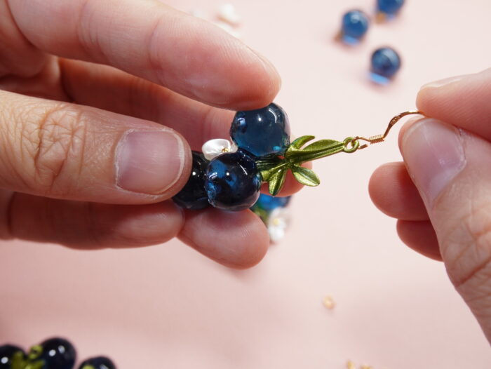 Handmade Resin Blueberry Drop Earrings with White Flower & Leaf | Cute Fruit Jewelry | Nature-Inspired Gift for Her - Image 16