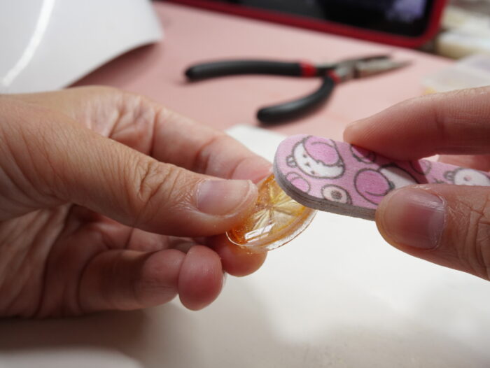 Handmade Resin Kumquat Slice Earrings: Sterling Silver Hooks - Image 9