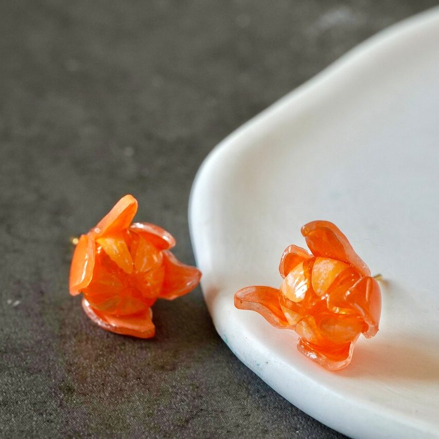 il_1140xN.4652823212_c8j3 Handmade Resin Mandarin Earrings - Image 1