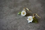 Handmade Resin Mini Lily of the Valley Earrings - Image 3