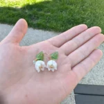 Handmade Resin Mini Lily of the Valley Earrings - Image 4