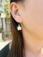 Handmade Resin Mini Lily of the Valley Earrings - Image 2