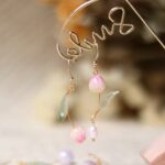 Handmade Resin Tulip Pearl Earrings - Image 2