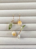 Handmade Resin Tulip Pearl Earrings - Image 6