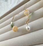 Handmade Resin Tulip Pearl Earrings - Image 7