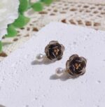 Handmade Resin Camellia Stud Earrings - Image 3
