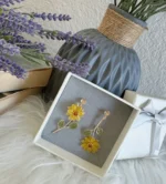 Handcrafted Resin Sunflower Stud Earrings - Image 2