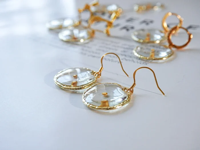Resin Mustard Seed Earrings - Image 3