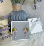 Handmade Crystal Lily of the Valley Earrings: Floral Wedding Jewelry - Image 8