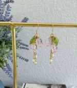 Handmade Crystal Lily of the Valley Earrings: Floral Wedding Jewelry - Image 9