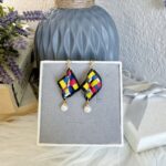 Handmade Mondrian Resin Earrings