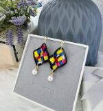 Handmade Mondrian Resin Earrings - Image 4