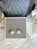 Handmade Resin Mini Lily of the Valley Earrings - Image 5
