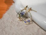 Handmade Resin Forget-Me-Not Teardrop Earrings - Image 3