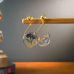 Handmade Resin Forget-Me-Not Teardrop Earrings