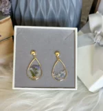 Handmade Resin Forget-Me-Not Teardrop Earrings - Image 9