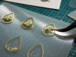 Handmade Resin Pressed Lily Teardrop Earrings - Image 4