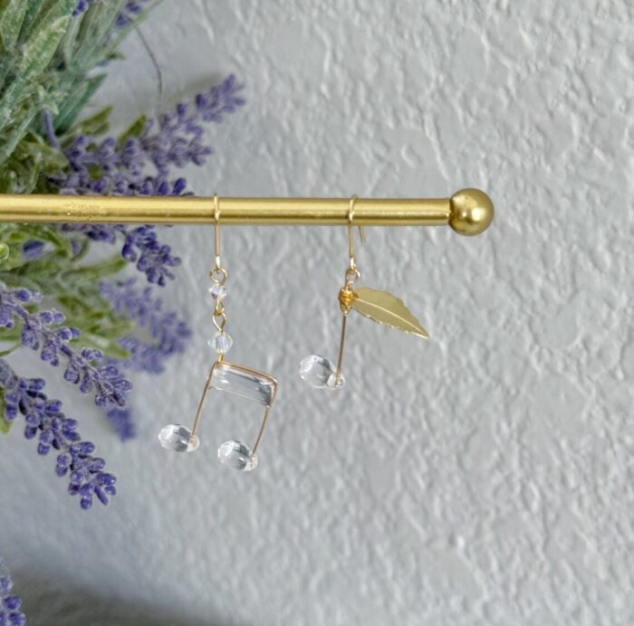 Handmade Resin Music Note Earrings - Image 2