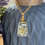 Handmade Resin Mustard Seed White Flower Necklace