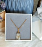 Handmade Resin Mustard Seed White Flower Necklace - Image 9