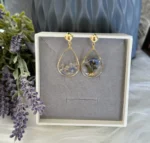 Handmade Resin Forget-Me-Not Teardrop Earrings - Image 8