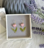 Handmade Resin Tulip Drop Earrings - Image 3