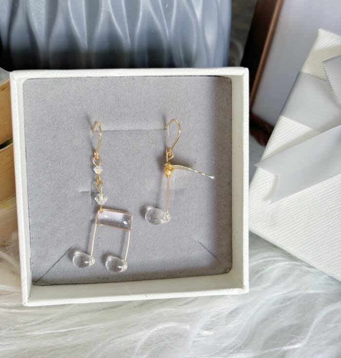 Handmade Resin Music Note Earrings - Image 3