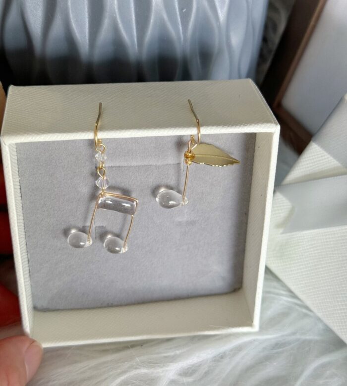 Handmade Resin Music Note Earrings - Image 5