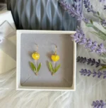 Handmade Resin Tulip Drop Earrings - Image 4