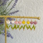 Handmade Resin Tulip Drop Earrings