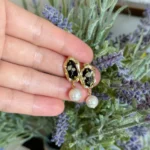 Handmade Resin Baby's Breath Pearl Drop Earrings - Image 4