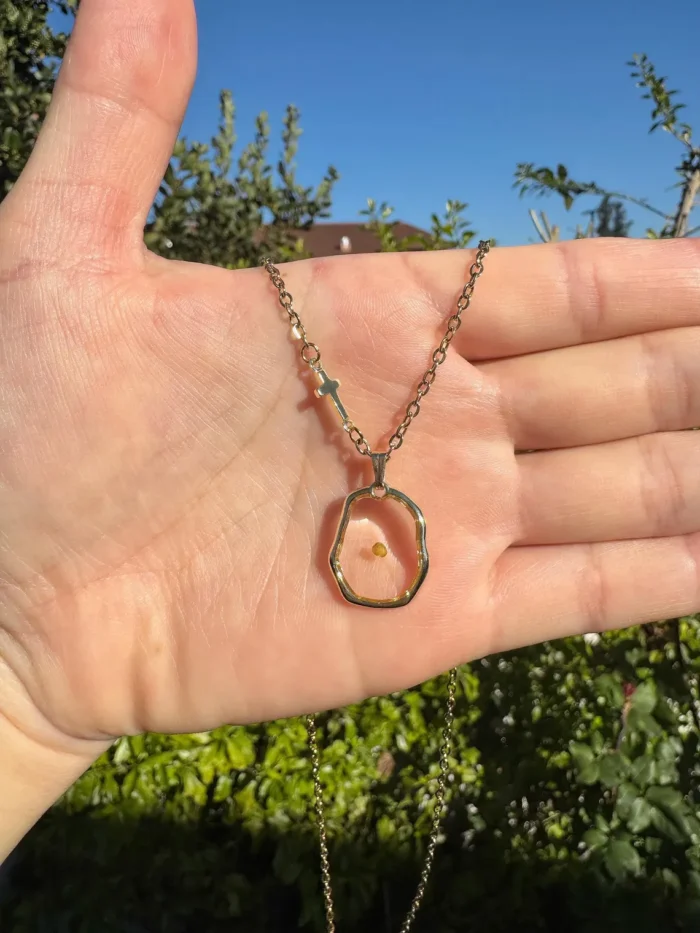 Handmade Resin Mustard Seed Necklace - Image 3