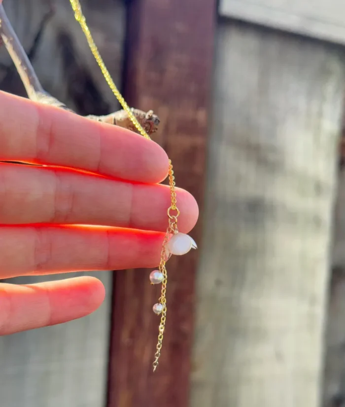 Handmade Lily of the Valley Resin Necklace – Single Flower - Image 4