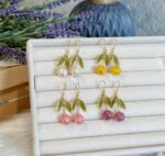 Handmade Resin Elegant Tulip Drop Earrings - Image 7