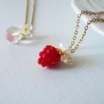 Handmade Resin Raspberry Necklace: Elegant Floral Jewelry - Image 2
