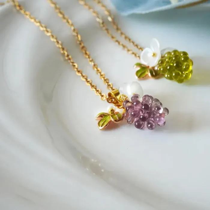 Handmade Resin One Grape Necklace - Image 2