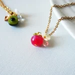 Handmade Resin One Apple Necklace: Floral Fruit Jewelry - Image 2