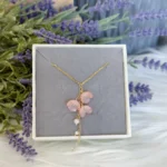 Handmade Lily of the Valley Resin Necklace– Triple Flower Design