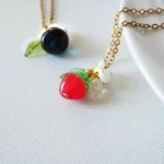Handmade Resin One Strawberry Necklace: Floral Fruit Jewelry - Image 6