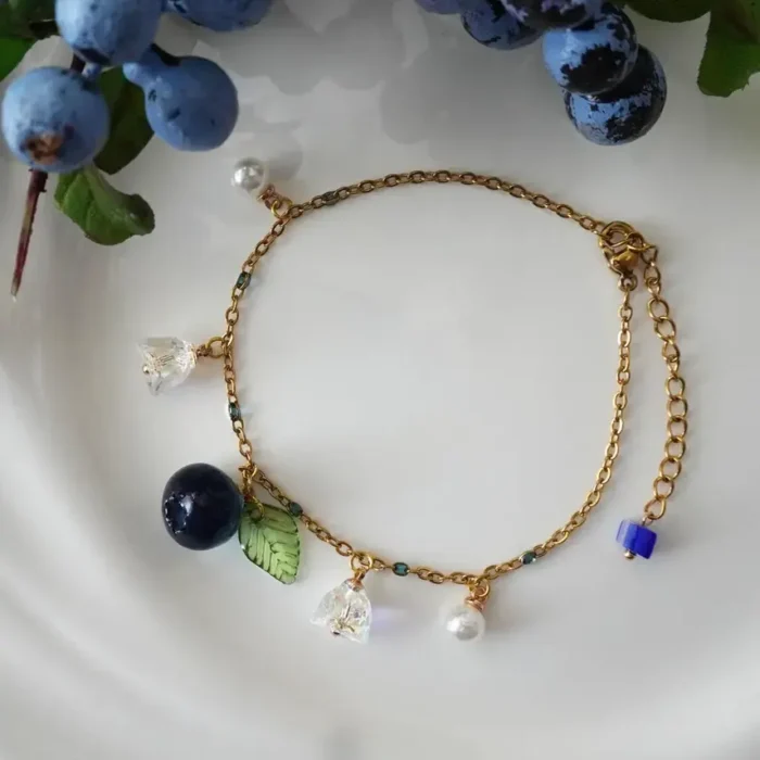 Handmade Resin Blueberry Bracelet - Image 2