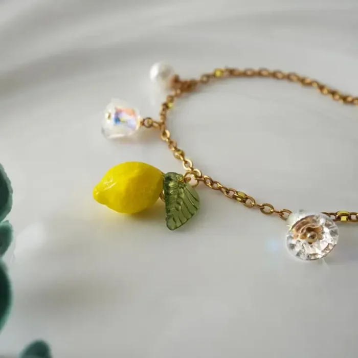 Handmade Resin Lemon Bracelet - Image 3