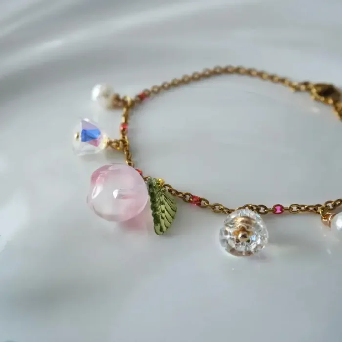 Handmade Resin Peach Bracelet - Image 2