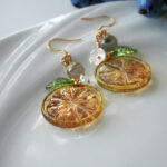 Handmade Resin Lemon Slice Earrings: Sterling Silver Hooks, Citrus Charm - Image 5