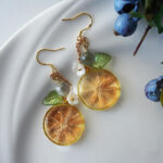 Handmade Resin Lemon Slice Earrings: Sterling Silver Hooks, Citrus Charm - Image 4