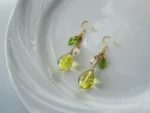 Handmade Resin Leaf Drop Earrings - Image 4