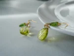 Handmade Resin Leaf Drop Earrings - Image 5