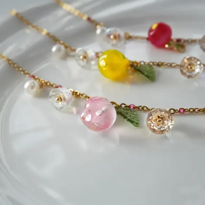 Handmade Resin Peach Bracelet - Image 4