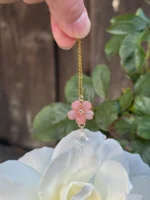 Handmade Resin Cherry Blossom Necklace - Image 5